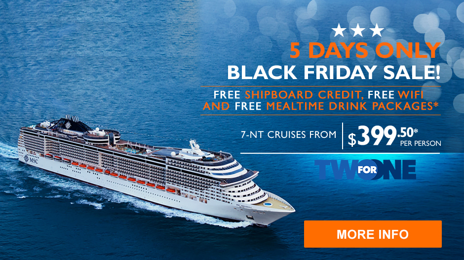 2for1 MSC Cruises for Black Friday Grand Escapades